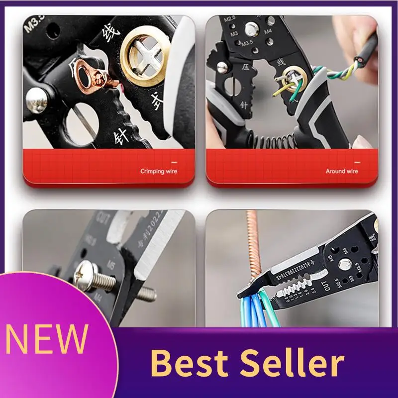 9 In 1, 8 Inch Wire Stripper Tool Wire Cutting Tool Parts For Wire Stripping Cutting With Wire Splitting And Winding Function