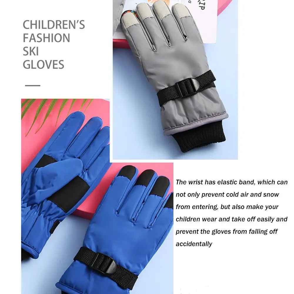 Mountaineering Winter Must Non-slip Thicken Warm Children Ski Gloves Snow Snowboard Long-sleeved Mitten Windproof Waterproof