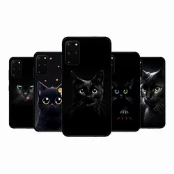 Black Cat Phone Case For Samsung S 9 10 20 21 22 23 30 23plus lite Ultra FE S10lite Fundas