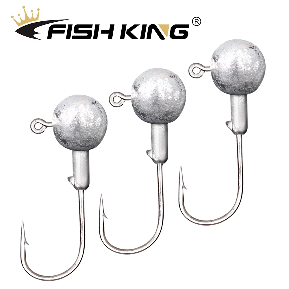 FISH KING 1G-20g Crank Jig Head Hook Fishing Hook Hard Bait Soft Worm Lure Fishing Tackle Accessories