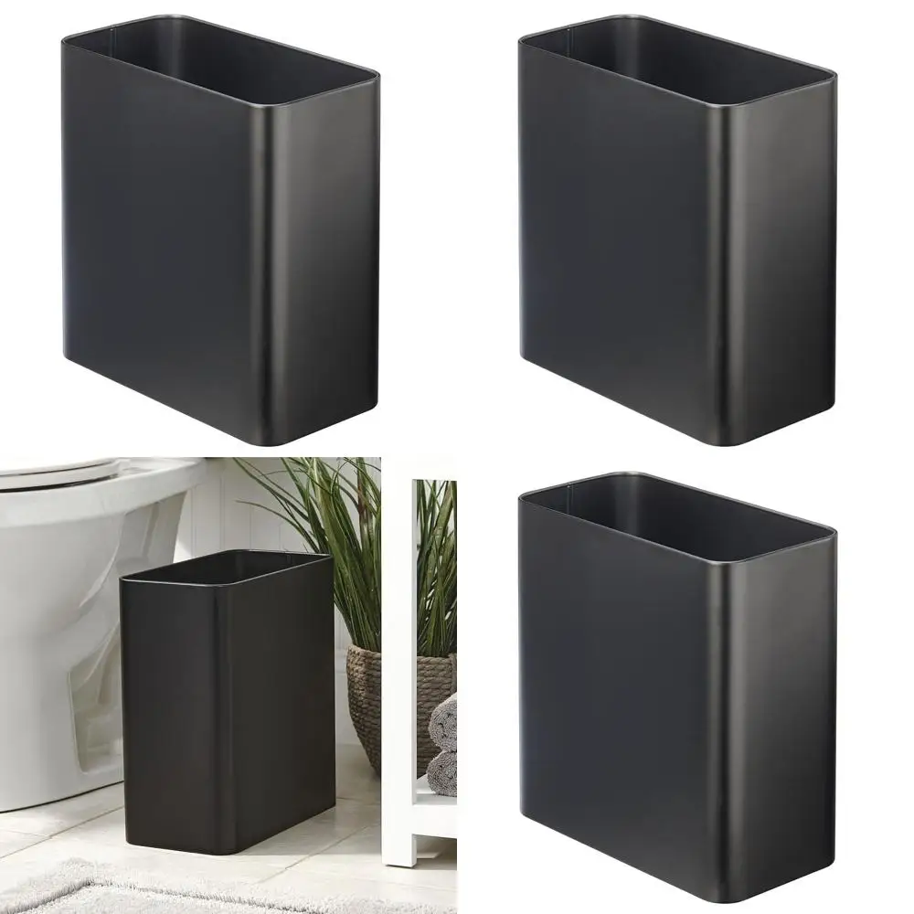 

Стильное 12 черных стальных мусорных баков, емкость 10 л/2,6 г