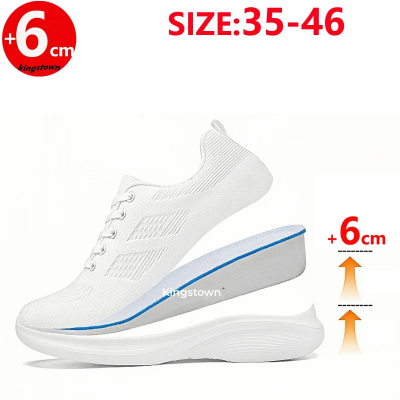 

Белые мужские кроссовки на платформе с увеличением роста на 6 см, повседневная обувь, размеры 35-46
