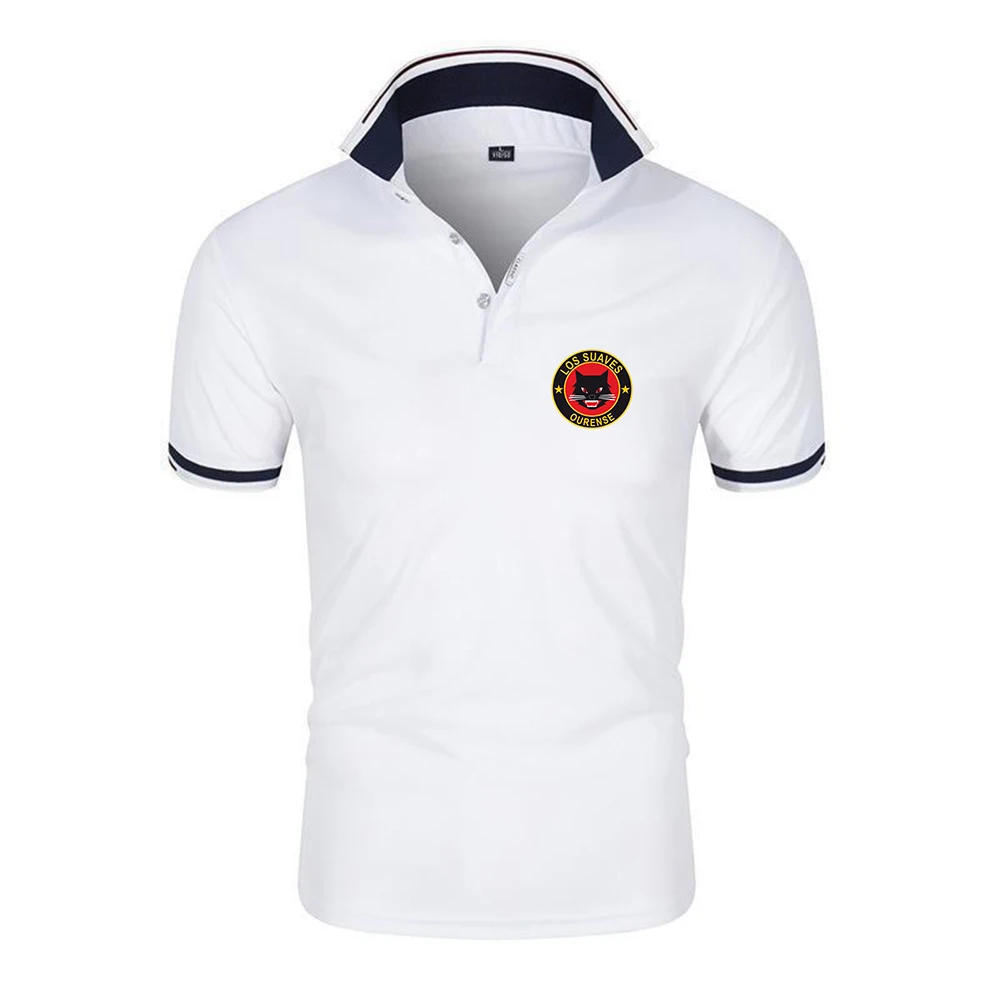 2026 Los Suaves Ourense Logo Print Men's Avant Garde Style Simple Style Lightweight Comfortable Breathable Premium Polo Shirt