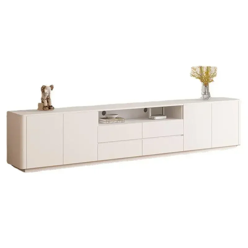 

Premium Nordic Minimalist TV Stand – White Modern Storage Cabinet with Drawers for Living Room