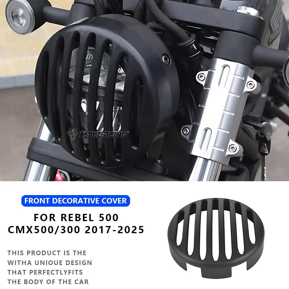 

MTKRACING For HONDA REBEL 500 /CMX500/300 2017-2025 Motorcycle Headlight Fairing Windshield Cover Lamp Face Shield Protector