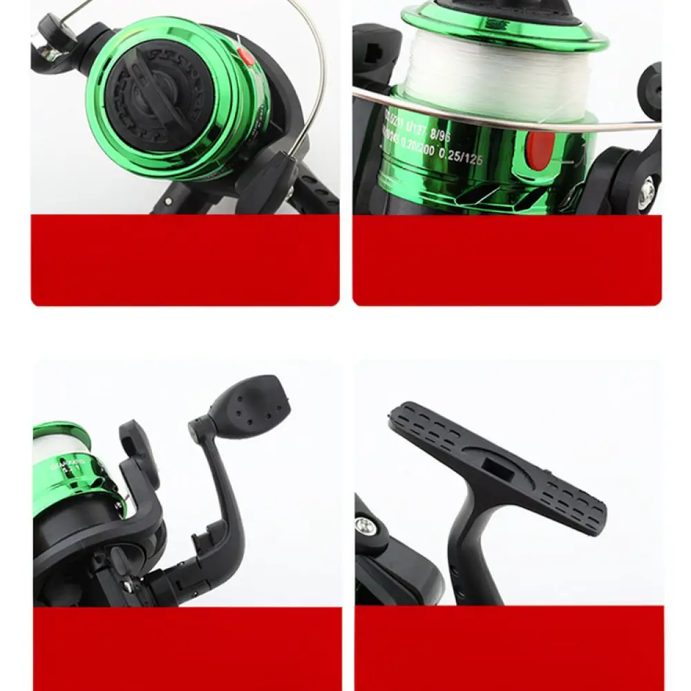 Spinning Fishing Reel 200 Series Lightweight Freshwater Saltwater Lure Rod Tackle Plastic Construction Easy Installation