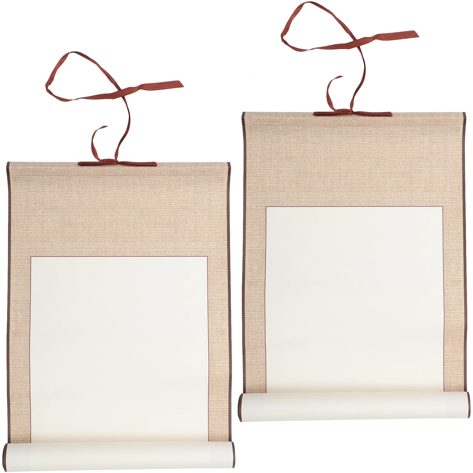 

2Pcs Chinese Calligraphy Blank Paper Scroll Foldable Rice Painting Scroll for Brush Ink Writing Drawing Wall Decor