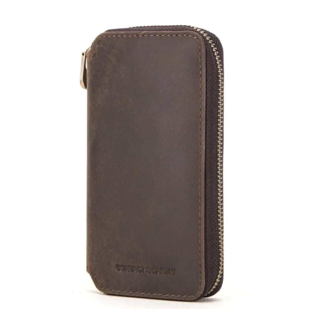 

Портативная сумка для часов из натуральной кожи, 2 слота с застежкой-молнией, чехол для хранения часов, винтажная роскошная сумка-органайзер для часов премиум-класса