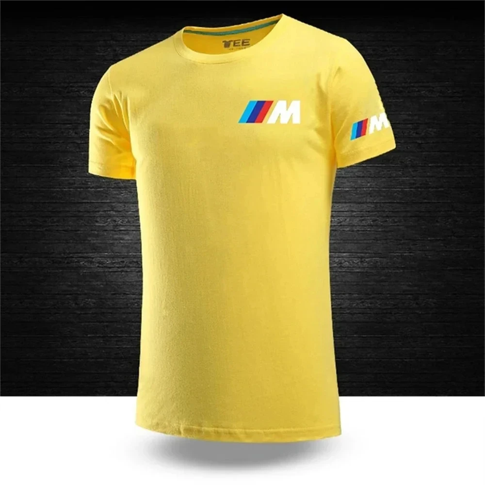 

2025 BMW Spring/Summer Pure Cotton Men's Outdoor Leisure O-neck T-shirt Harajuku Top Large Short sleeved T-shirt BMW