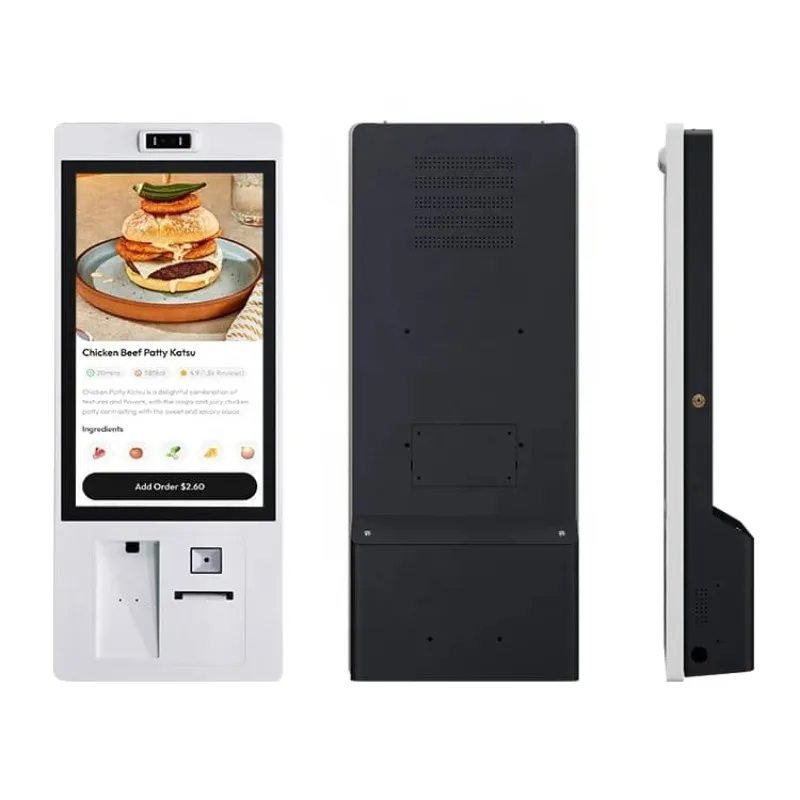 Irxsee Custom Touch Screen Kiosk Self-Service Ordering Machine With Barcode Reader Floor Stand For Restaurant & Shop Use