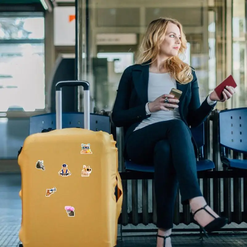 Stiker kucing lucu 66 buah stiker anak kucing lucu stiker hewan menyenangkan untuk botol air Laptop telepon buku tempel koper Jurnal