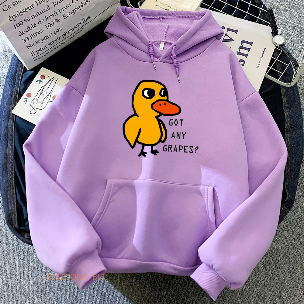 

The Duck Song Got Any Grapes Hoodies Kawaii Girls Winter Fleece Sweatshirts Long Sleeve Women/Men Hooded Pullovers Casual Hoody