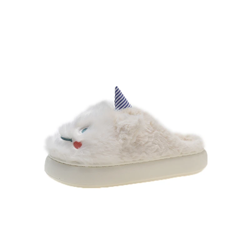 

Cute plush toe-toe cotton shoes cartoon warm furry slippers