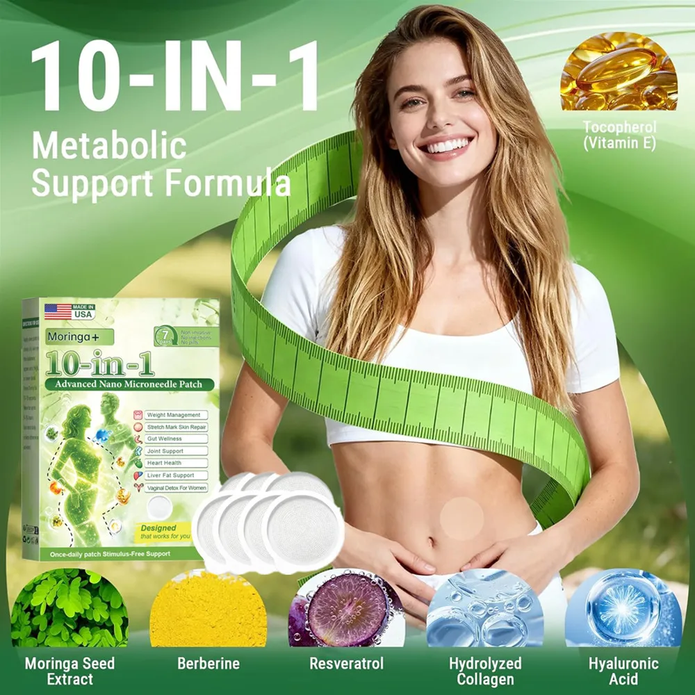 Moringa Berberine X Nad Patches - 10-in-1 Advanced Nano Microdarts Invisible Ultra-Thin Patch Gentle Natural Formula for All Ski