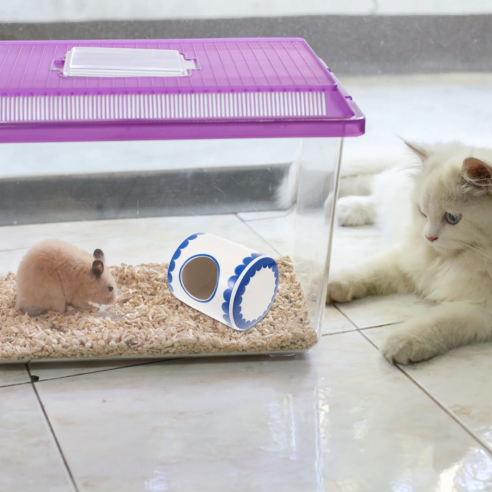 

1Pcs Ceramic Pet Cooling Nest Summer for Hamster Safe Non-Toxic Wear-Resistant Cool Bed for Rabbit Guinea Pig Chinchilla