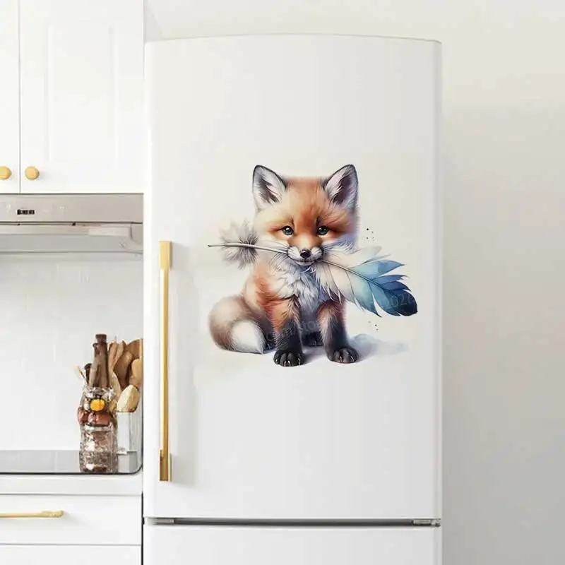 Cute Fox/Spotted Cat Toilet Cover Decal Self-Adhesive Bathroom Wall Sticker Home Decor  Stickers HE484