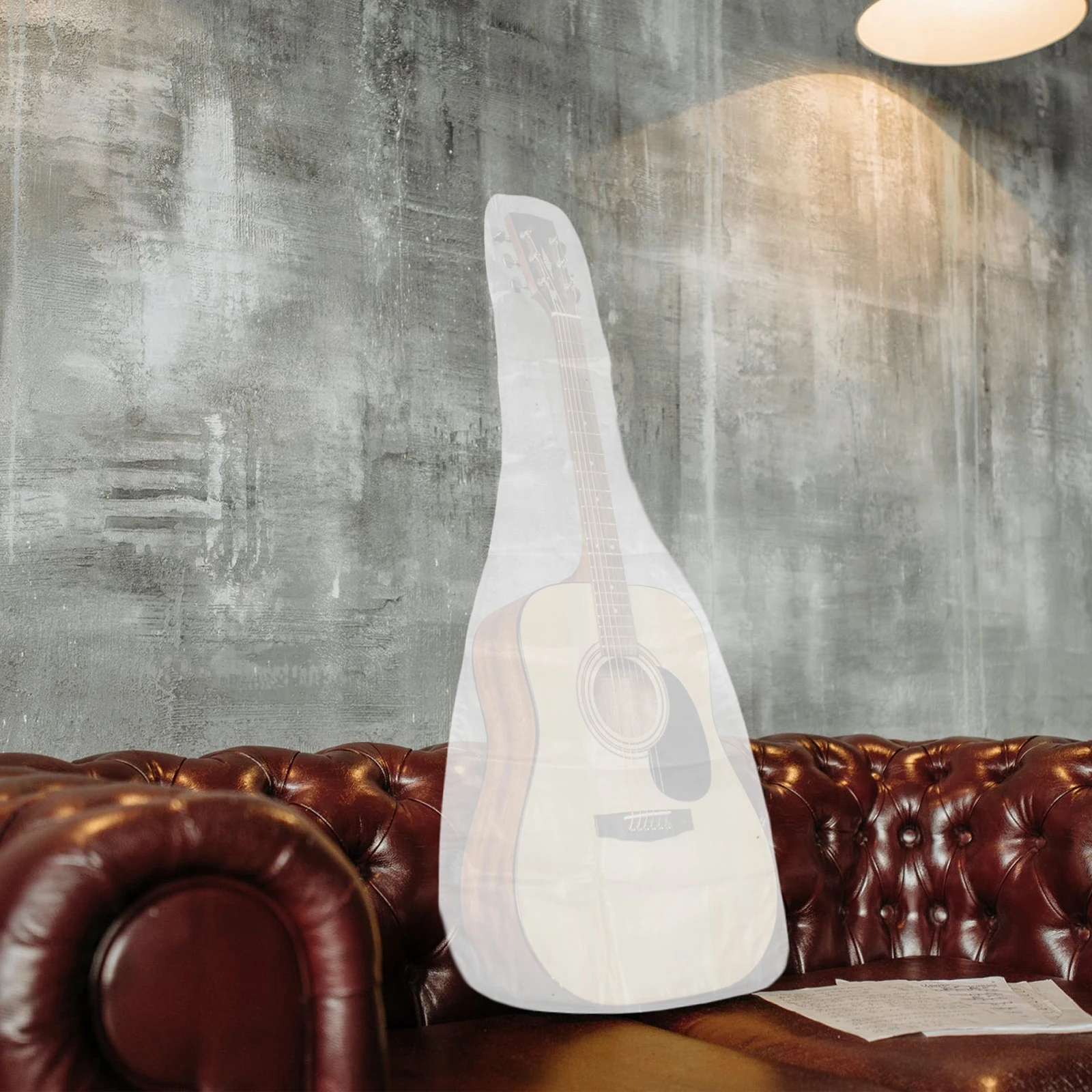 

Bass Guitar Cover Frosted PVC Waterproof Transparent Protective Dustproof Reusable Household Guitar Protective Cover