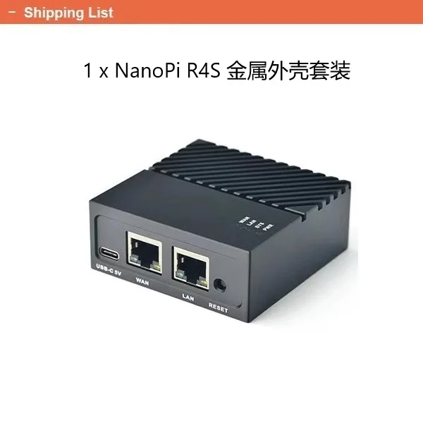 OpenPi Nano R4S Router 4G LPDDR4 RAM,Rockchip RK3399,Dual Cortex-A72+Quad Cortex-A53,Mali-T864 GPU,2xGigabit LAN,OpenWRT,Debian