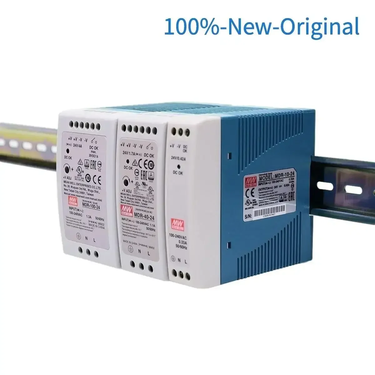 MEAN WELL MDR-10 20 40 60 100 - 5 12 15 24 48 meanwell MDR -10 -20 -40 -60 -100 W 5 12 15 24 48 V Output Industrial DIN Rail