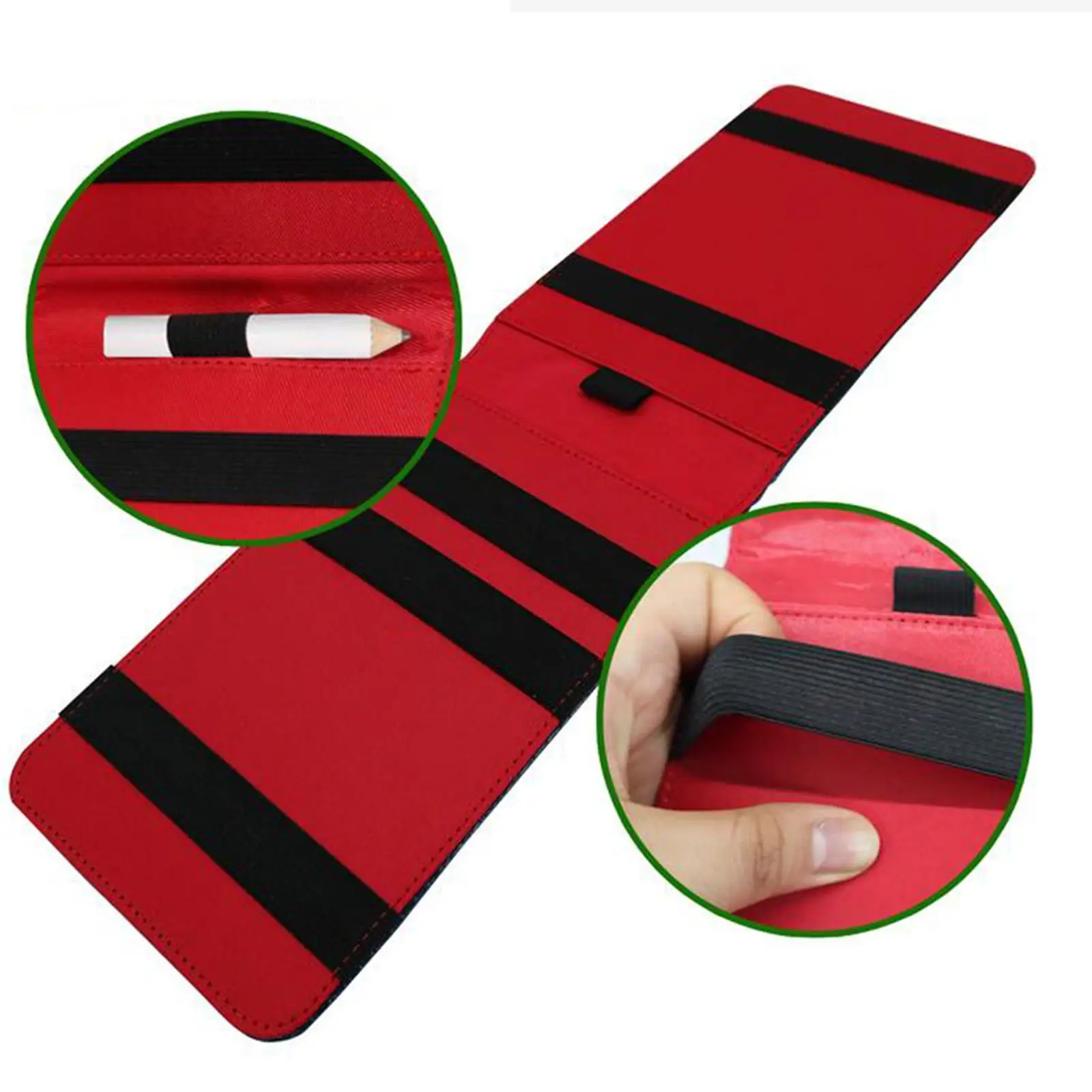 Golf Scorecard Holder Scorecard Protector Five Elastic Bands Quality PU Leather Versatile