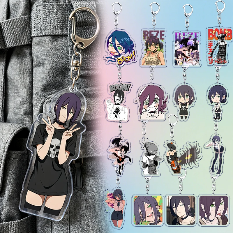LLavero de arte de Anime Reze, accesorios, dijes para bolso, llaveros de Manga del diablo para mujer, joyería Csm Chibi, regalo para seguidores