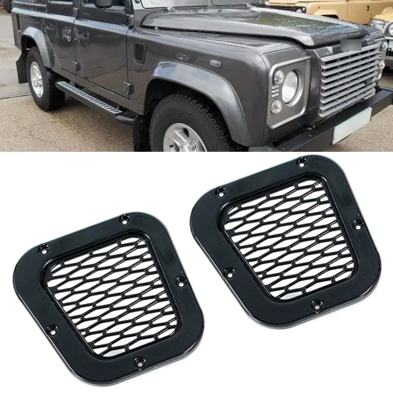 1 Pair Side Fender Vent Grille For Land Rover Defender 2004 2005 2006 2007-2019 Car Air Side Vents Grille Decoration Stickers