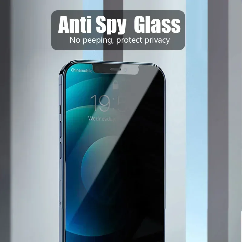 1-2 piezas protector de pantalla de privacidad para iPhone 15 14 13 12 11 16 Pro Max Mini 7 8 Plus, vidrio antivista para iPhone SE 2020 2022 X XS XR 6