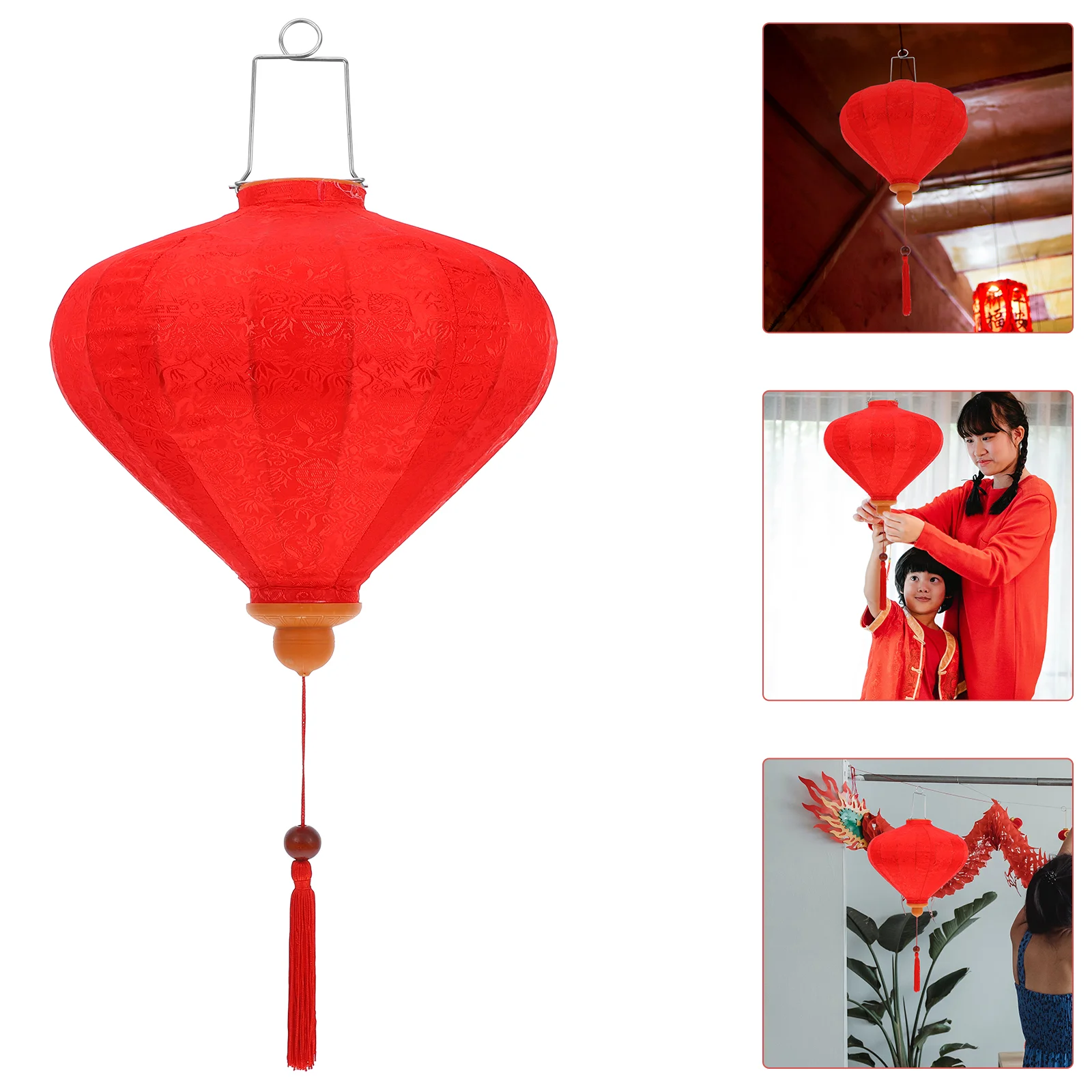 

Vietnamese Lantern Silk Chinese Lanterns Hanging Halloween Outdoor Decorations Wire Decorative Plastic Asian