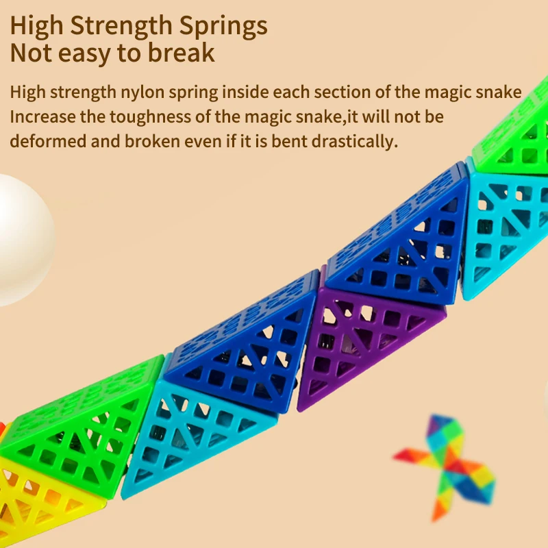 SENGSO ażurowa tęczowa magiczna linijka 24 segmenty łamigłówka magiczna solidna łamigłówka zabawki edukacyjne zasada wąż Spe