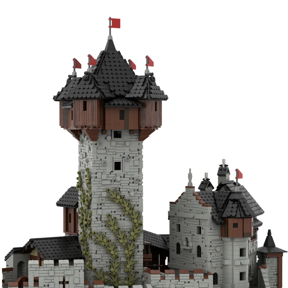 MOC European Medieval Castle Burg Falkenstein Building Blocks Set Austrian Alps Architecture in Carinthia Town Bricks Toys Gifts