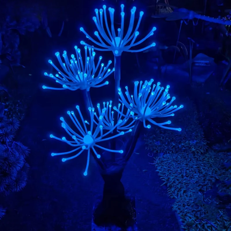 

Blue Natural Light Emitting Diode Coral Flower Light Family Festive Garden Christmas Cafe Decorations Magic Lighting
