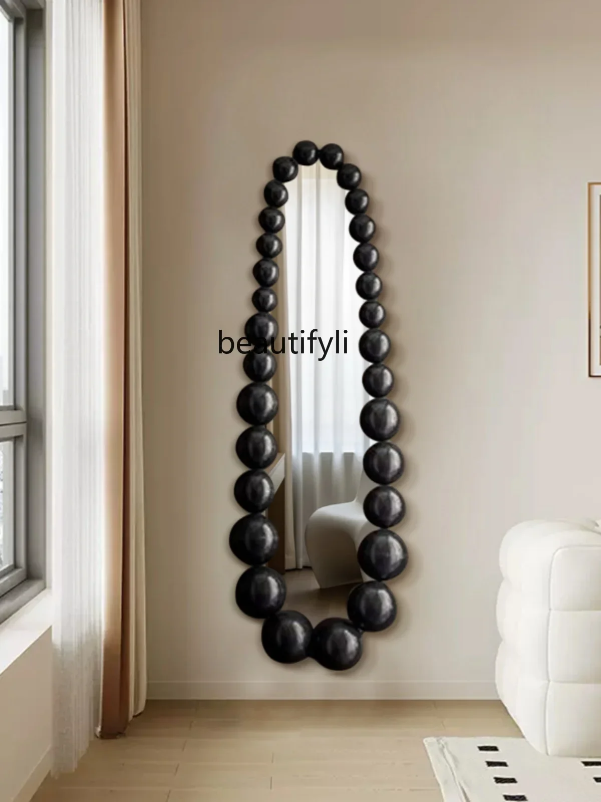 European design sense irregular art dressing, decoration, wall-mounted full-length mirror