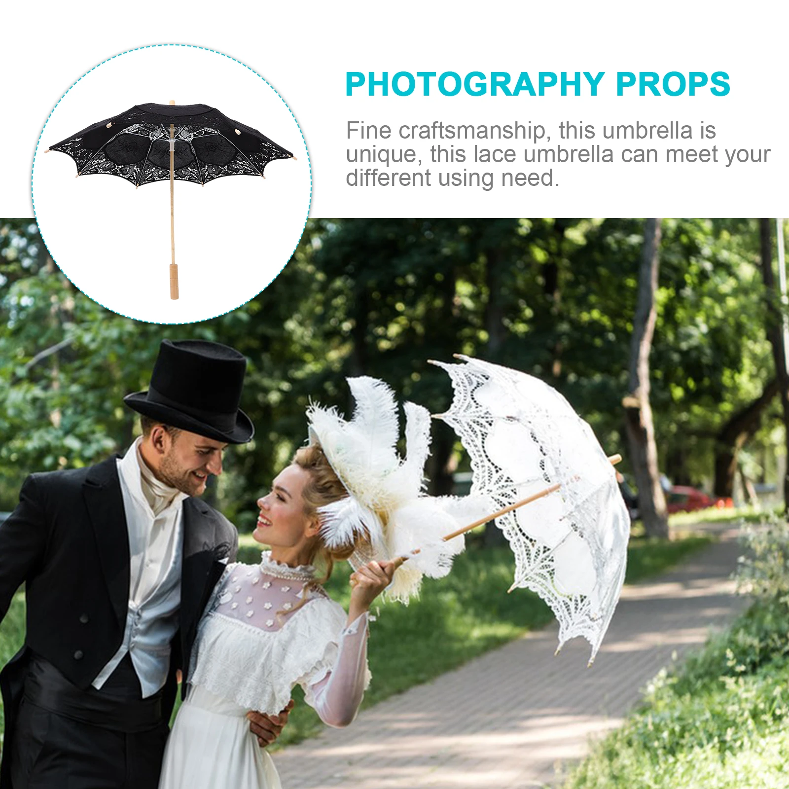 

Lace Umbrella Large Size White Cotton Parasol for Photography Props Wedding Decorative Kids Dance Soft Natural Craft