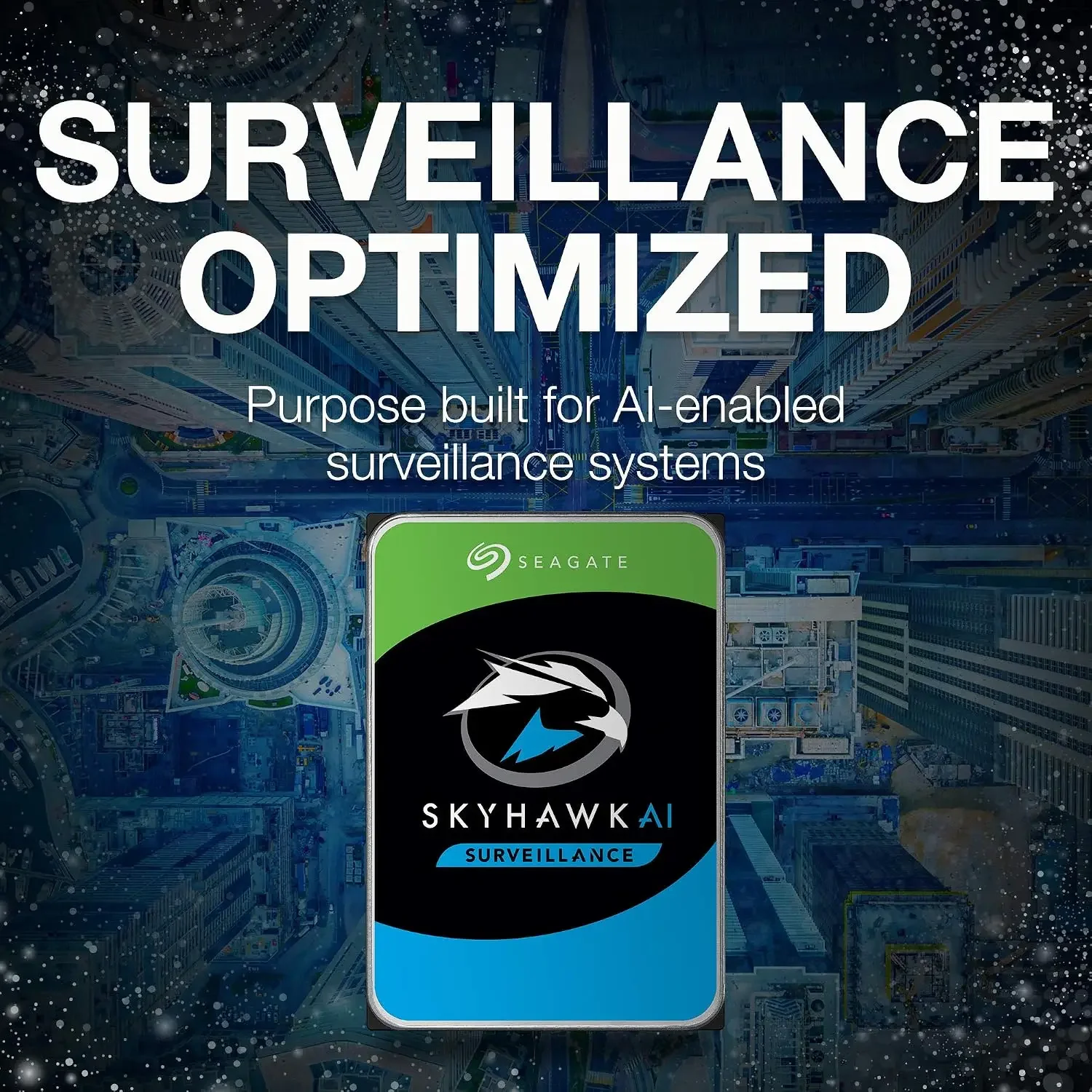 Seagate Skyhawk AI 10TB Video Internal Hard Drive HDD – 3.5 Inch SATA 6Gb/s 256MB Cache for DVR NVR Security Camera System with Drive Health Management and In-house Rescue Services (ST10000VEZ008)