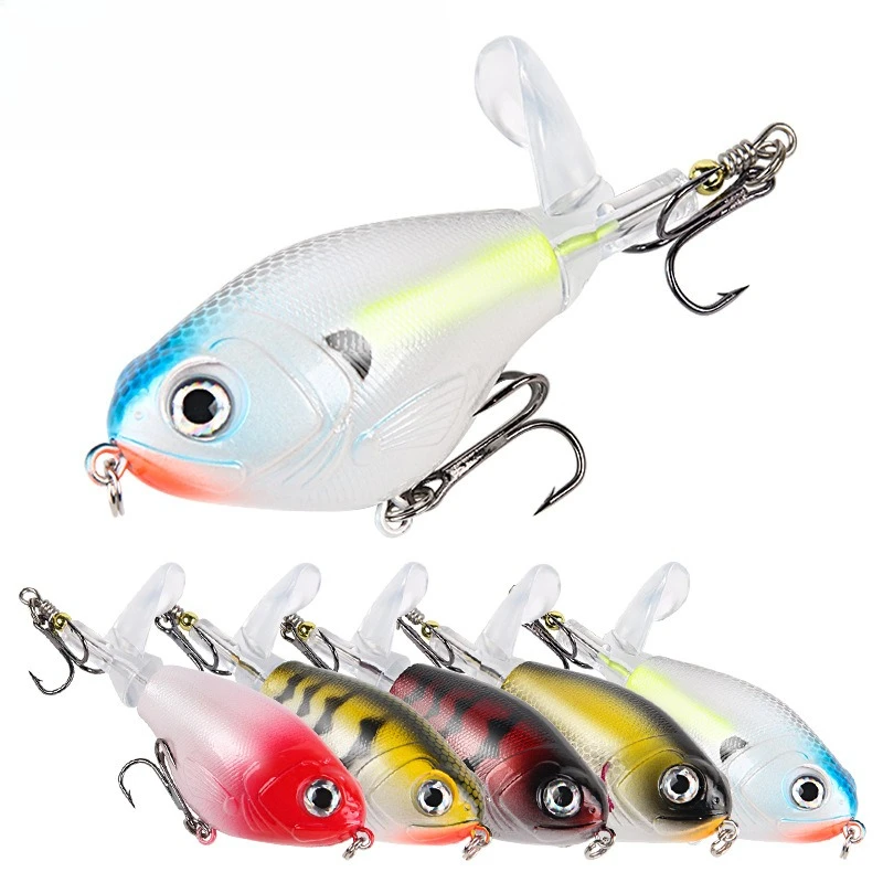 Señuelo de Pesca de Superficie BILLINGS, 1 Pieza, Whopper Popper, Señuelo Artificial Duro, Popper para Lubina con Cola Giratoria Suave, Aparejos de Pesca