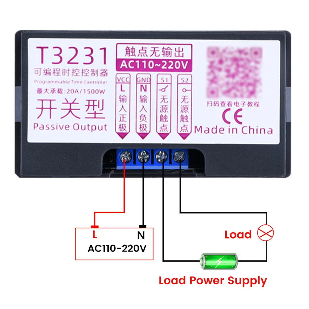 T3231 110V-220V 12V 24V Digital Time Delay Relay LED Cycle Timer Control Switch Adjustable Timing Relay Time Delay Switch