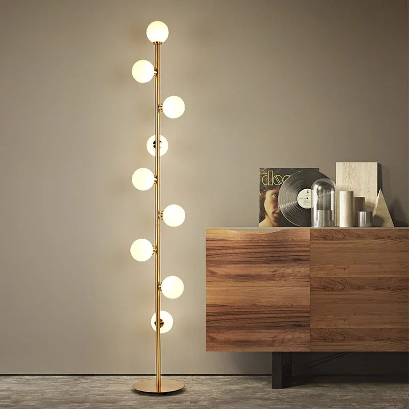 

Nordic Modern Magic Beans Glass Ball Floor Lamp Living Room Bedroom Bedside Sofa Standing Lamp 9 Ball Indoor Lighting