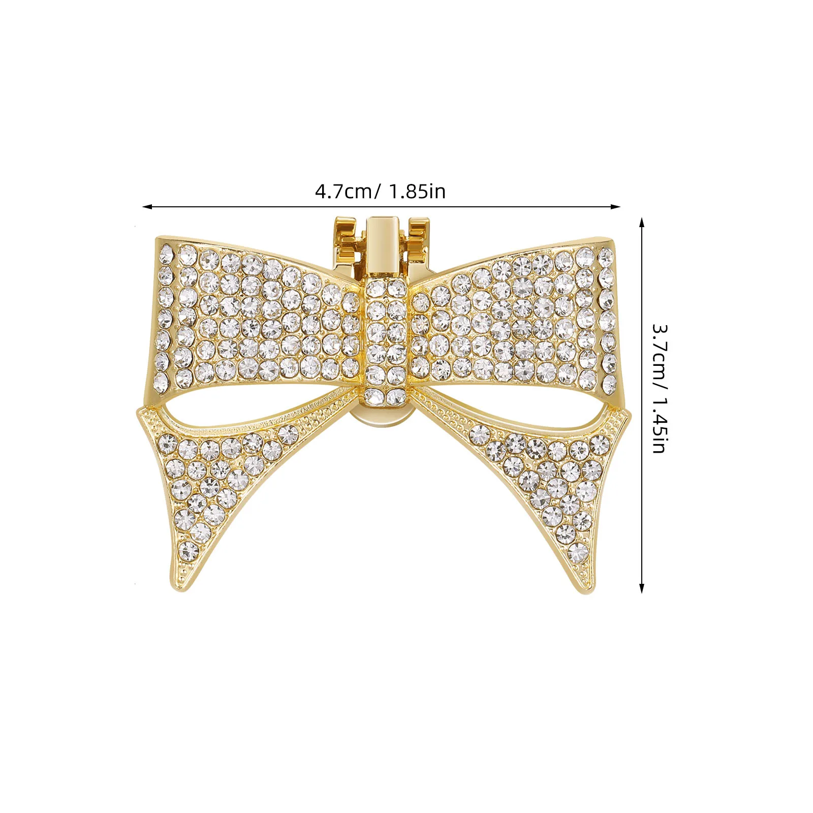

Elegant Bow Shoe Clips Rhinestone Decorative Bride Buttons Golden Detachable Buckle Wedding Flowers Fashion Accessories Shoe