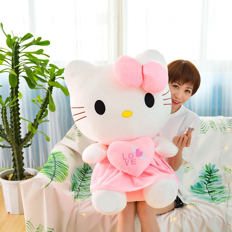 

# Милые розовые плюшевые игрушки Hello Kitty, плюшевые куклы в стиле аниме, мягкие плюшевые игрушки-подушки для детей, подарки на день рождения и Рождество