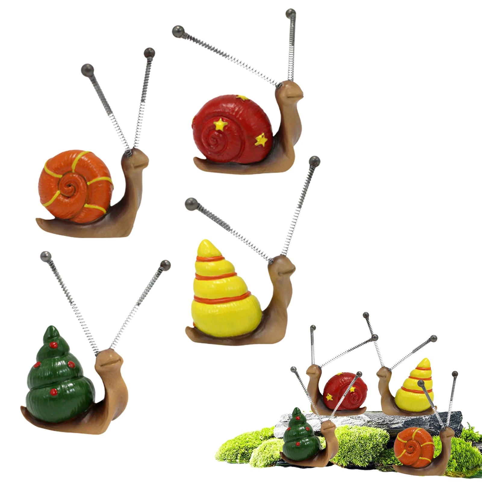 

4pcs Mini Snail Sculpture Bonsai Decorations Garden Home Decoration Resin Crafts Outside Decor Outdoor Decor Yard Art Ornamen