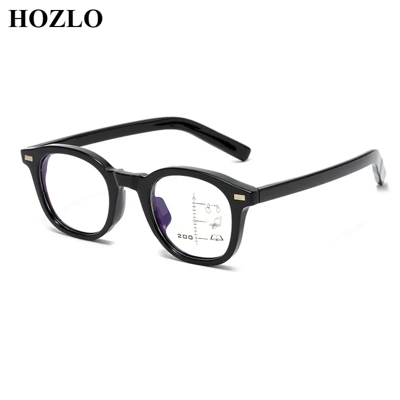 

Women Oval Rivets Anti Blue Light Progressive Reading Glasses Men Hyperopia Spectacles Farsighted Eyeglasses Look Near Far