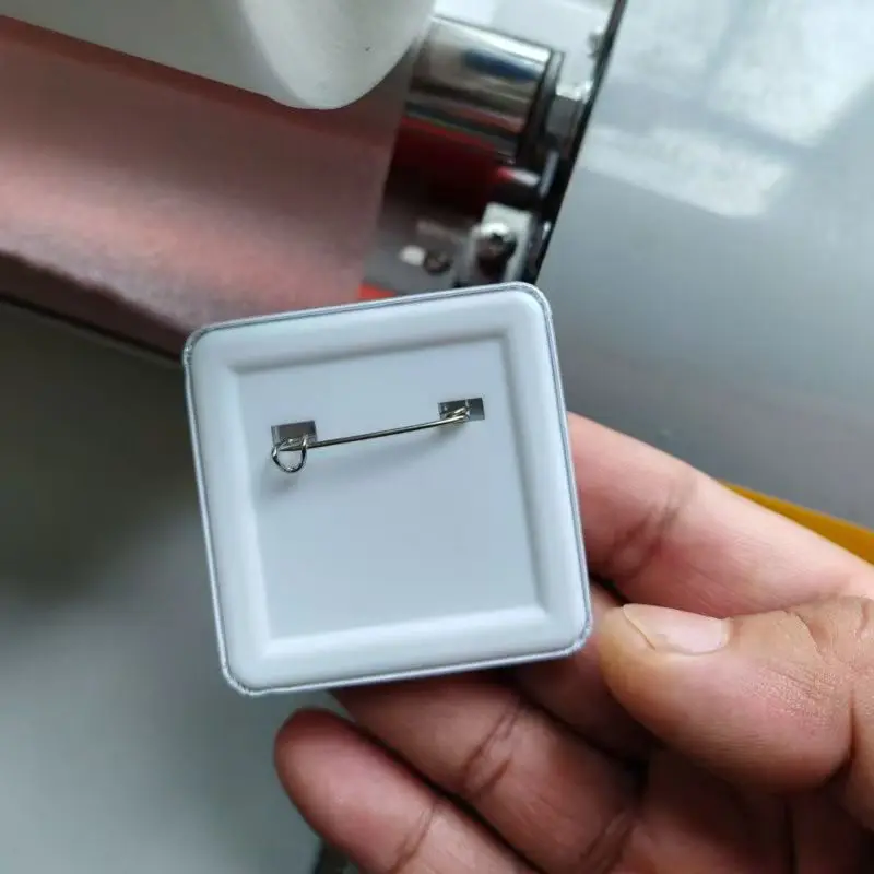 100pcs 50*50mm 2inch Square pin button badges blank material pin button badge parts for diy button badge making