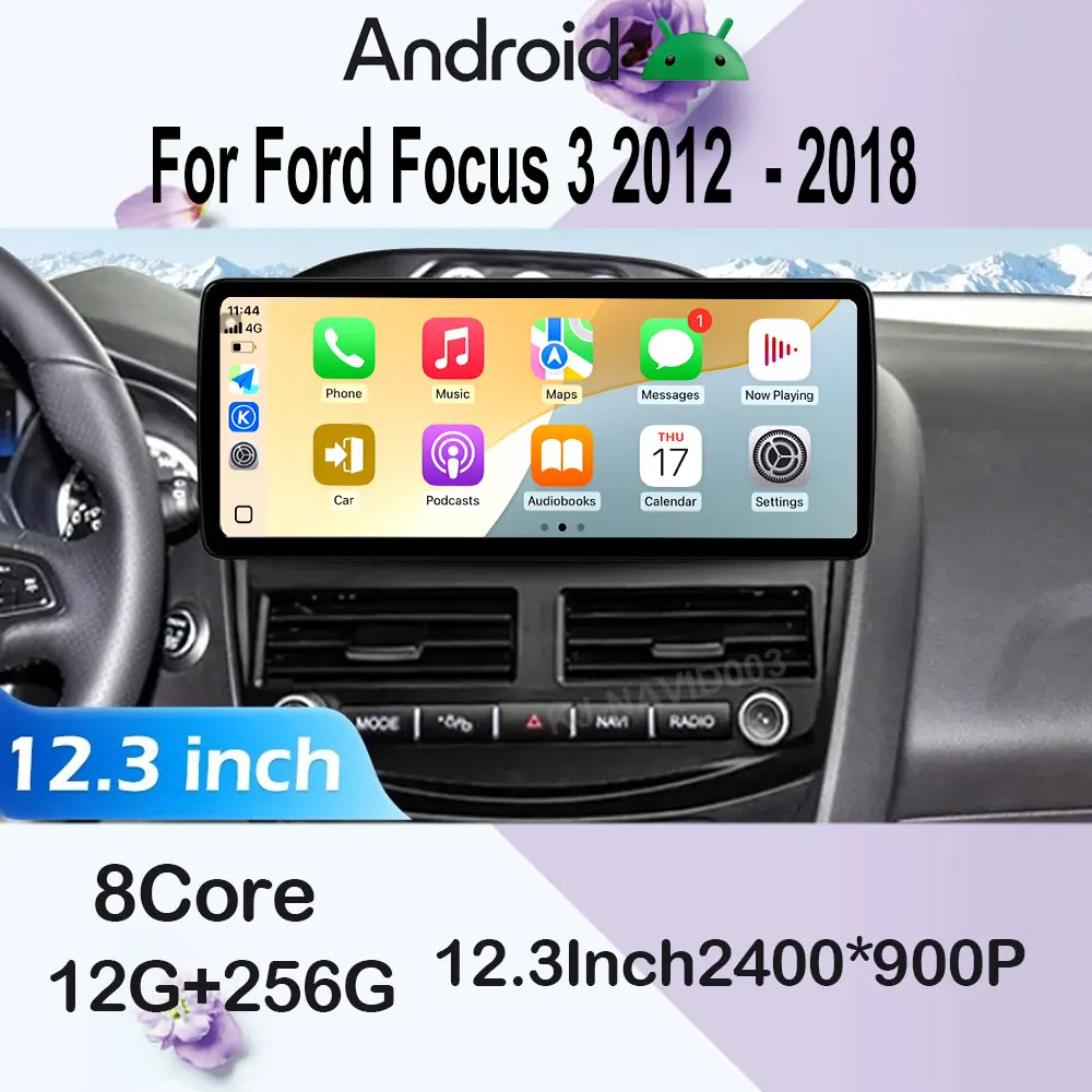2400*900P For Ford Focus 3 2012 - 2018 GPS Navigation DSP Android 15 Wireless CarPlay Car Radio Multimedia 4G +WIFI Tools  Auto