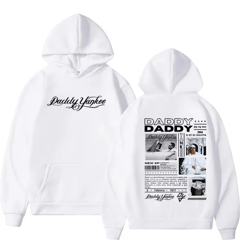 Sudadera con Capucha del Nuevo Álbum 2024-2025 del Rapero Daddy Yankee, Sudadera Hip Hop Gótica para Hombre, Sudadera Retro de Moda, Sudadera Extra Grande, Ropa Urbana