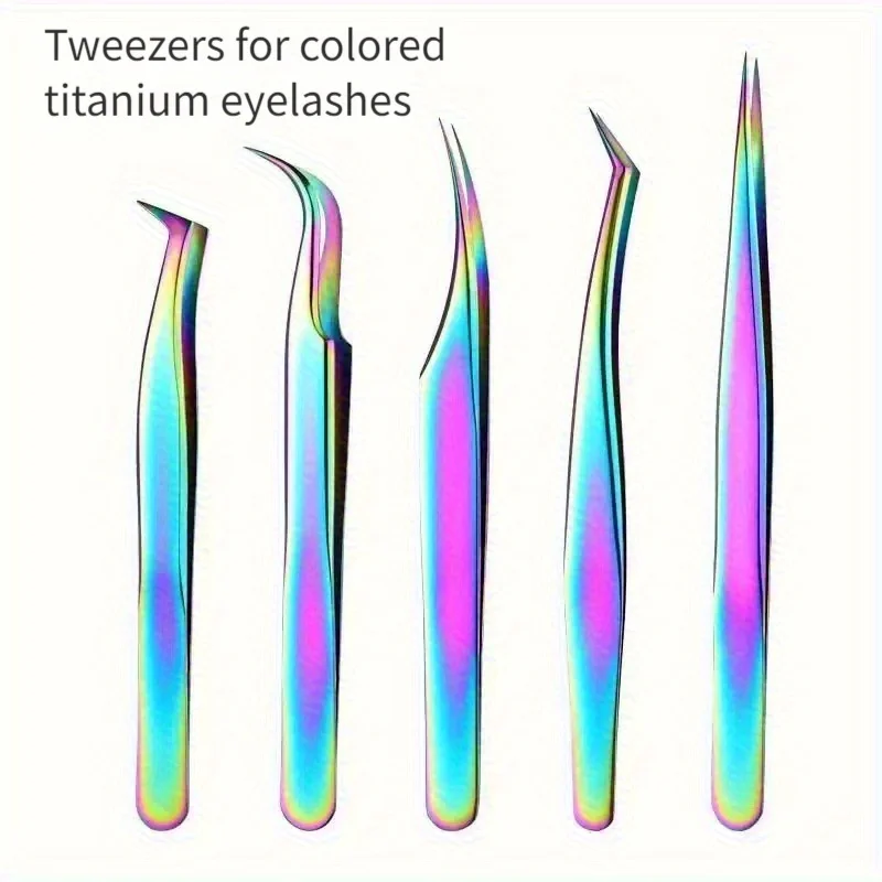 High Precision Eyelash Tweezers Set Stainless Steel Colored Lash Tweezer for Flawless Application & Brow Grooming Christmas Gift