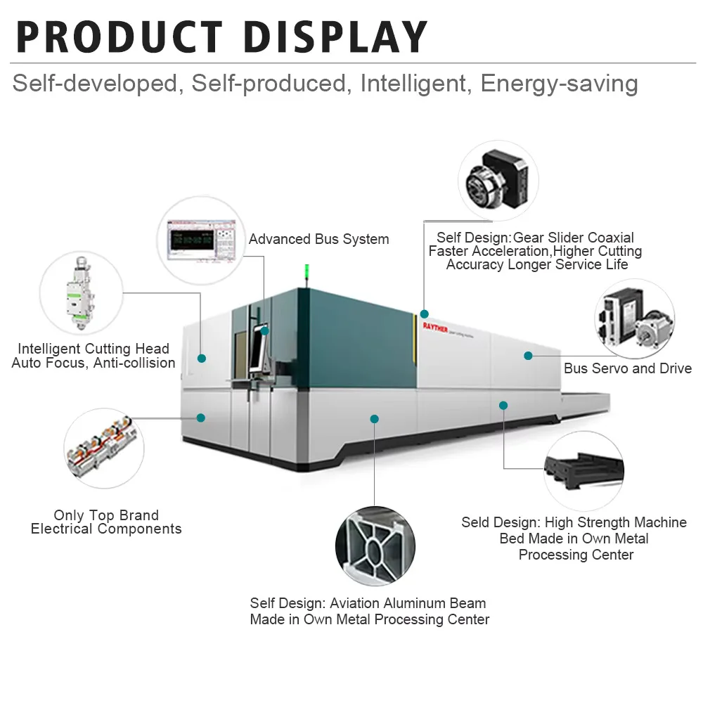 Customized Table 3000*1500 Fiber Laser Metal Cutting Hine 3015 MAX 3000W 6000W Cut Carbon 25Mm Stainless Steel 12Mm