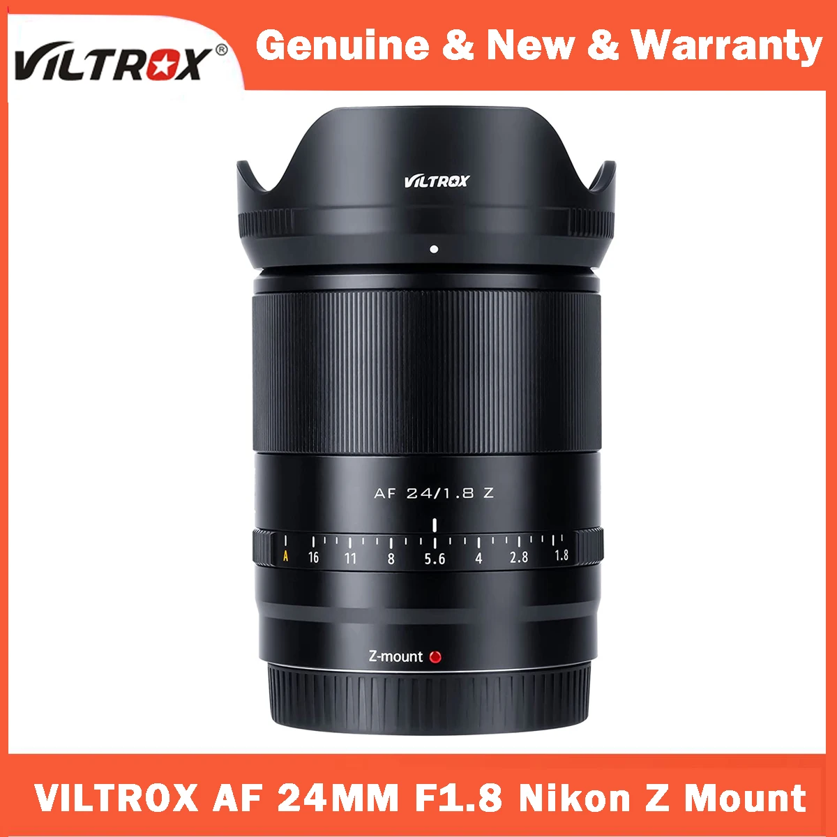 

VILTROX 24mm f/1.8 F1.8 Nikon Z Mount Full Frame Wide Angle Prime Autofocus Lens for Nikon Z Mount Camera Z6 II Z7 Z7 ii Z50 Z5