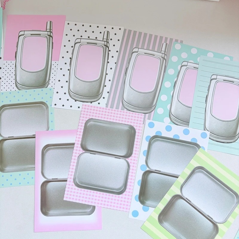 20 Sheets Y2K Vintage Journal Flip Phone Camera Memo Pad Die Cut Paper Cards for Planner Scrapbooking DIY Collage Material view 5