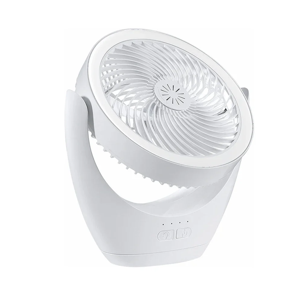 Lámpara de ventilador LED para acampar, ventilador de escritorio recargable, portátil, inalámbrico, luz de techo, uso multiescenario con ganchos