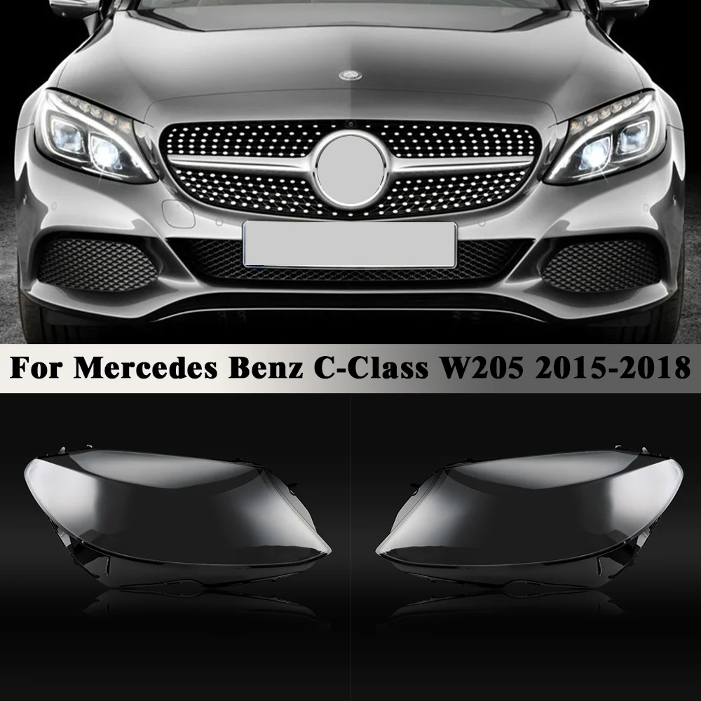 

Car Headlamp Shade Headlight Clear Lens Shell Cover For Mercedes-Benz C-Class W205 2015-2018 C180 C200 C260 C300 Headlight Shell